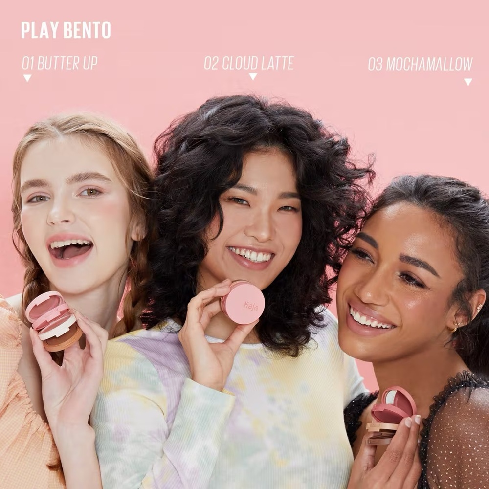 Kaja Play Bento Blendable Sculpting Trio 02 Cloud Latte Blush Bronzer Highlight - Picture 4 of 10